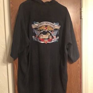 Short sleeved Harley Davidson button up shirt